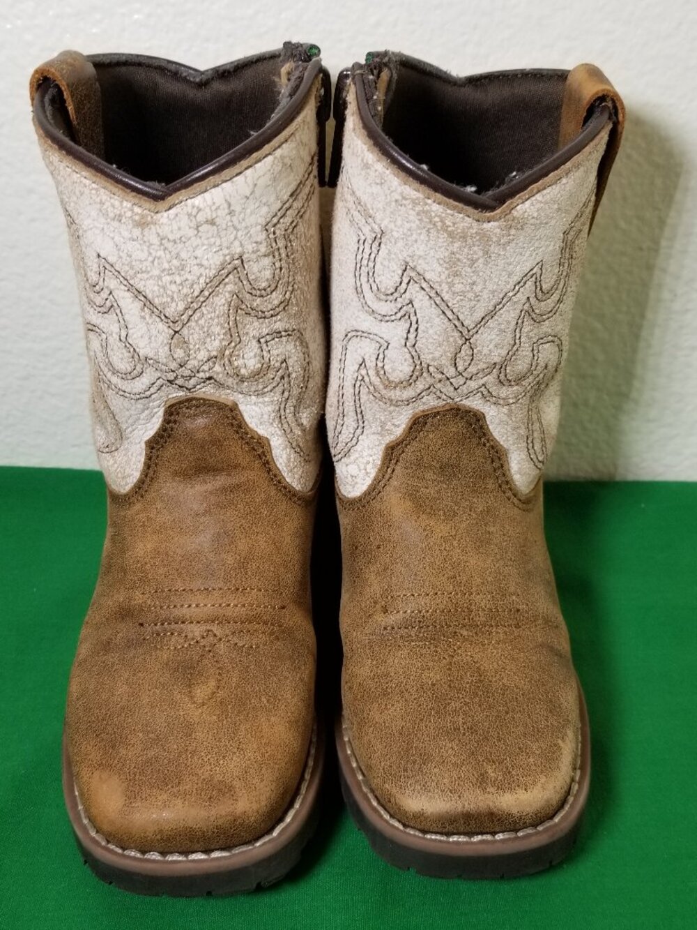Cody James Cowboy Brown Boots Toddler Size 8D Style 43109T Side Zipper